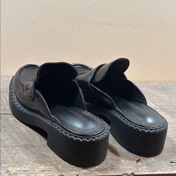 Tony Bianco Black Leather Loafer Slip On Mules - Picture 11 of 11